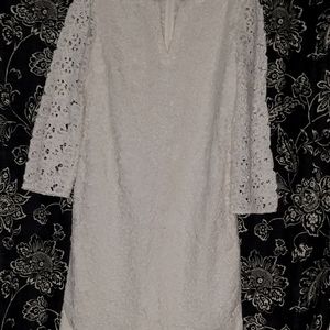 Talbots, white lace dress, size 10